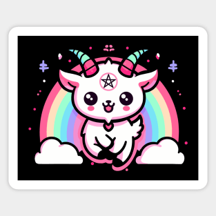 Kawaii White Goat Pentagram Sticker